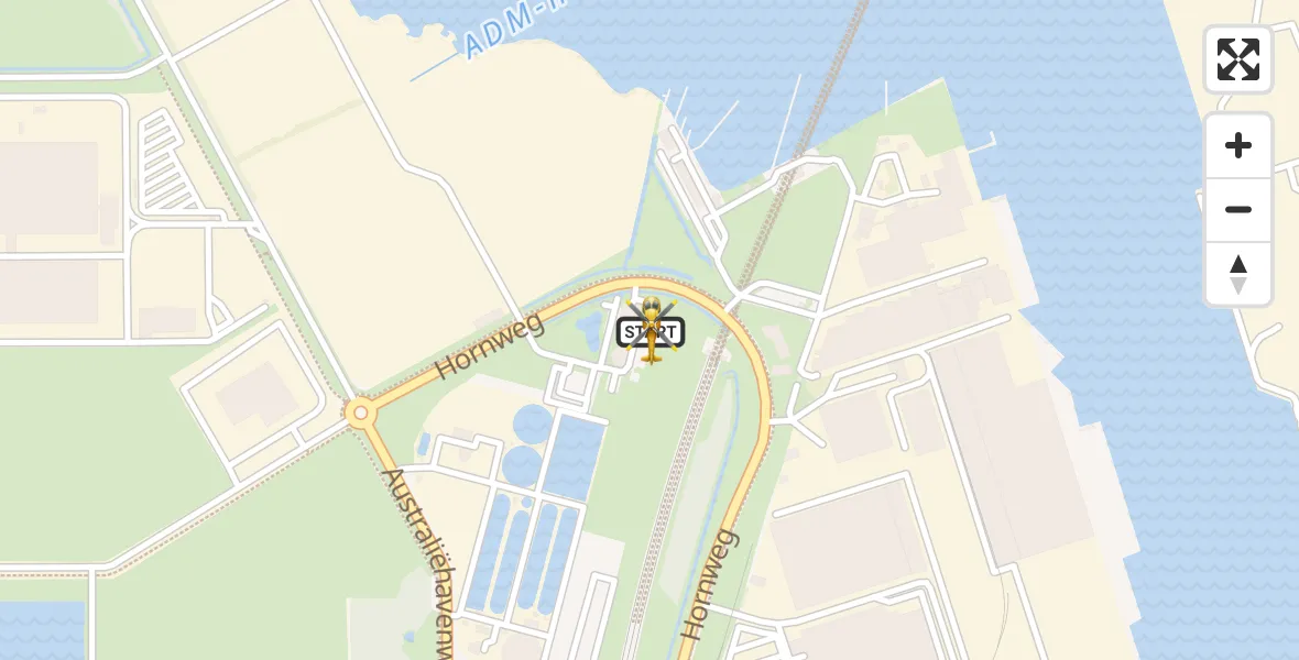 Vluchtroute Traumahelikopter van Amsterdam Heliport naar Amsterdam Heliport