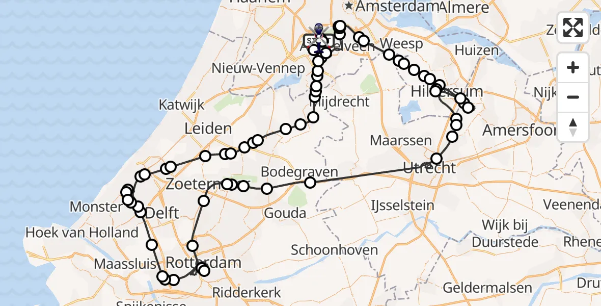 Vluchtroute Politiehelikopter Amsterdam Vliegveld Schiphol - Amsterdam Vliegveld Schiphol, 26 april 2026, 18:20