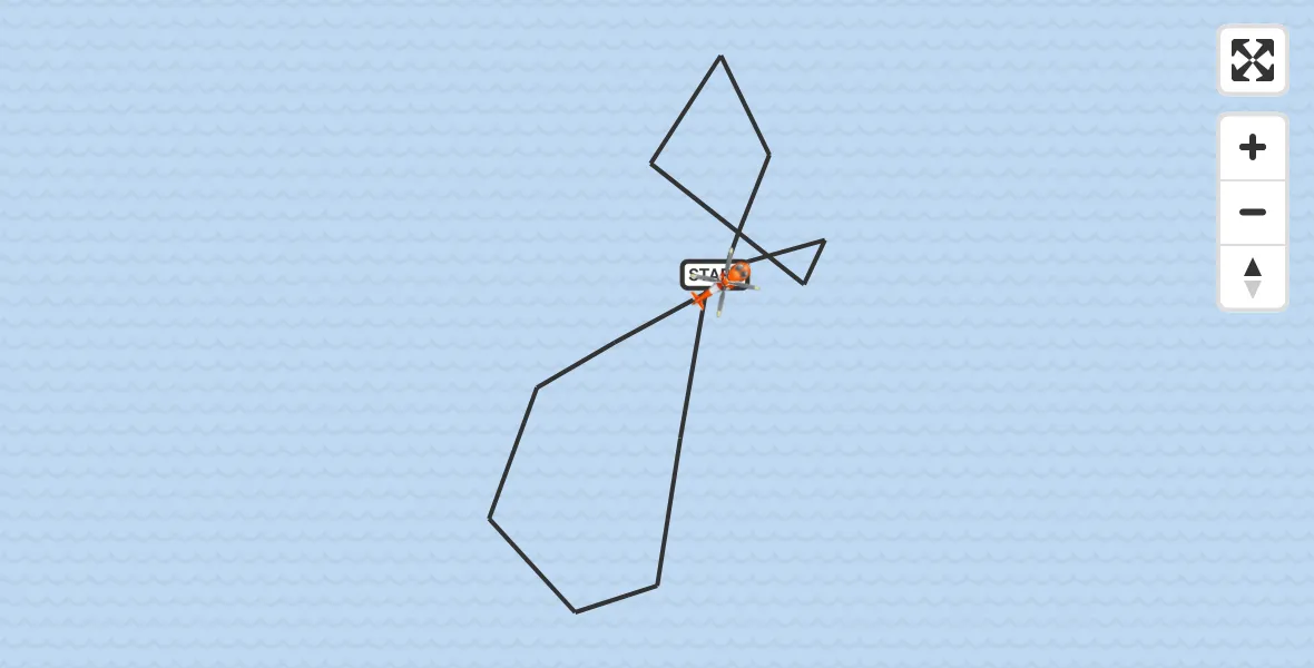 Vluchtroute Kustwachthelikopter van Noordzee naar Noordzee