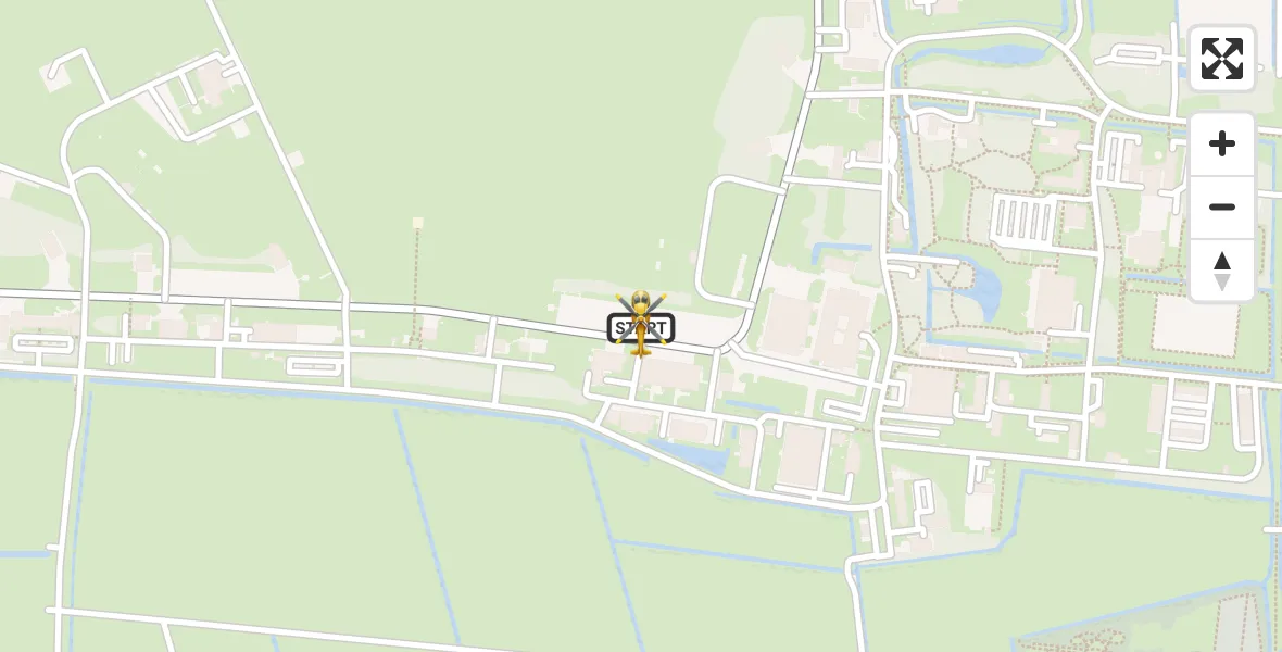 Vluchtroute Ambulancehelikopter van Vliegbasis Leeuwarden naar Vliegbasis Leeuwarden