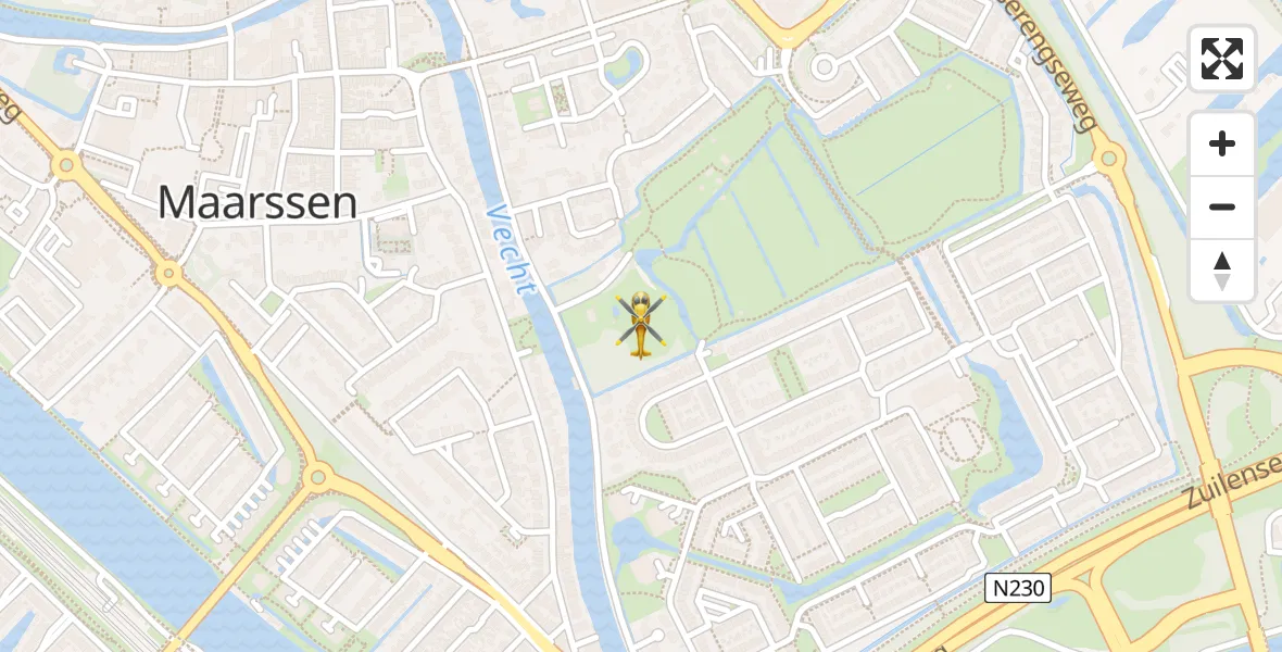 Vluchtroute Traumahelikopter van Maarssen naar Maarssen