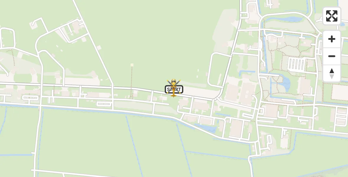 Vluchtroute Ambulancehelikopter van Vliegbasis Leeuwarden naar Vliegbasis Leeuwarden