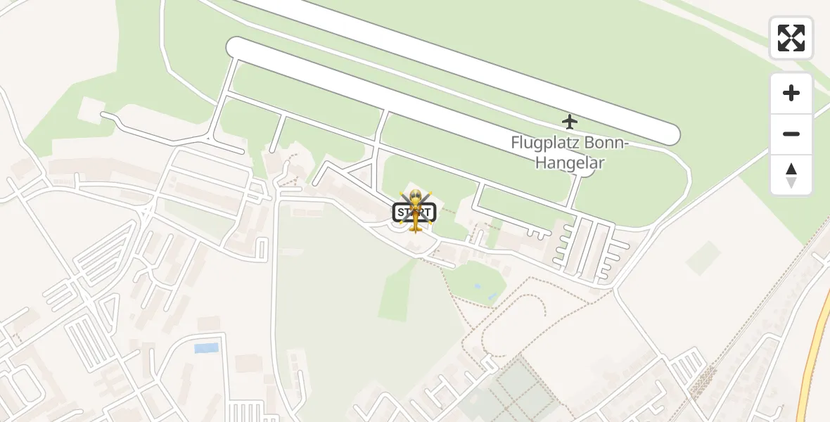 Vluchtroute Ambulancehelikopter van Bonn-Hangelar Flugplatz naar Bonn-Hangelar Flugplatz