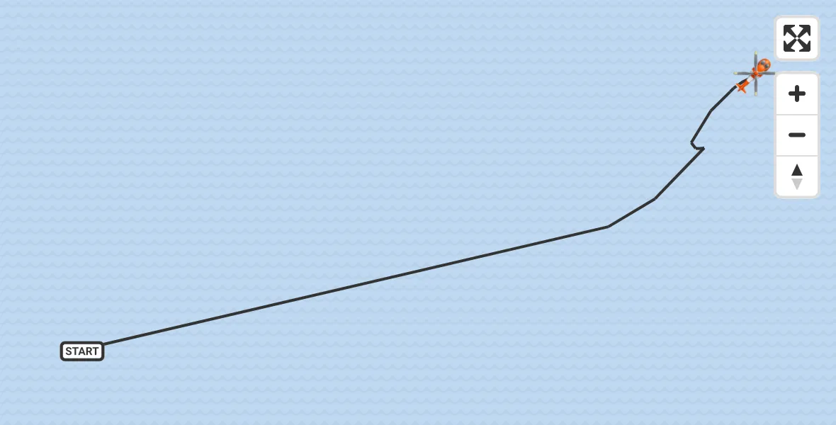 Vluchtroute Kustwachthelikopter van IJsselmeer naar IJsselmeer