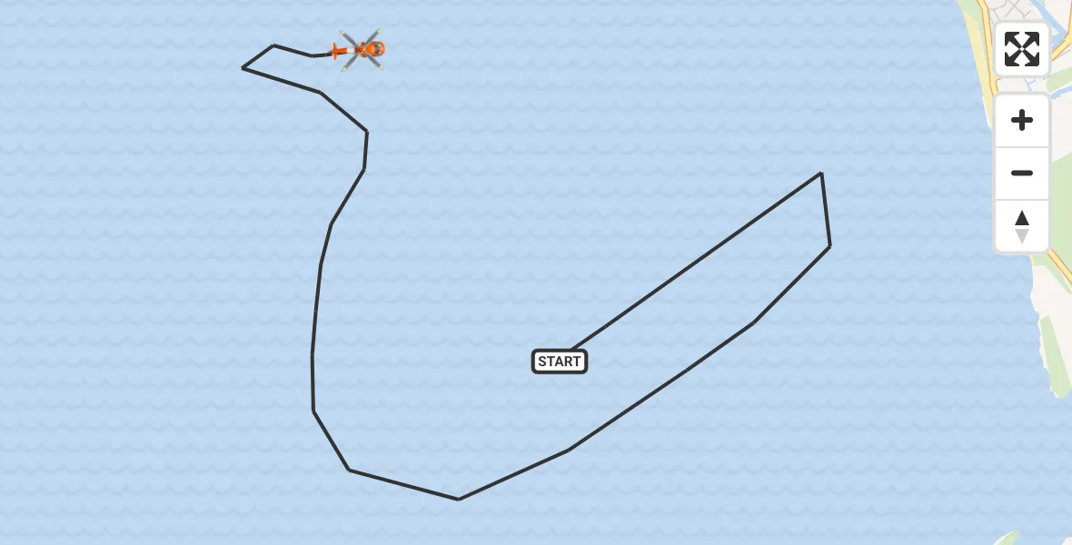 Vluchtroute Kustwachthelikopter van IJsselmeer naar IJsselmeer
