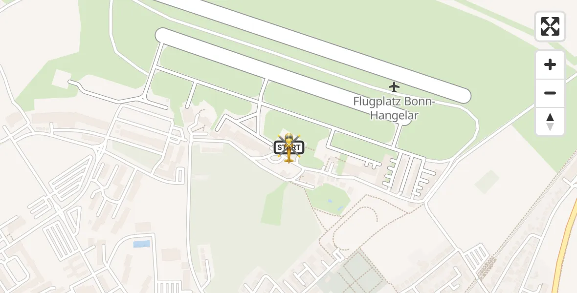 Vluchtroute Ambulancehelikopter van Bonn-Hangelar Flugplatz naar Bonn-Hangelar Flugplatz