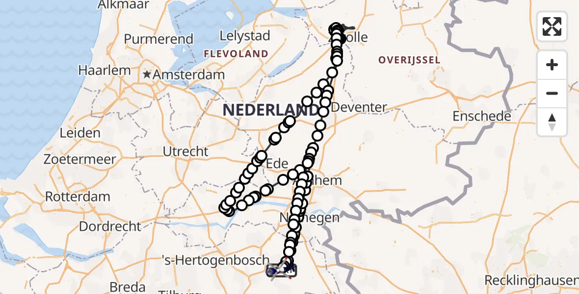 Vluchtroute Politiehelikopter Vliegbasis Volkel - Vliegbasis Volkel, 29 april 2026, 07:28