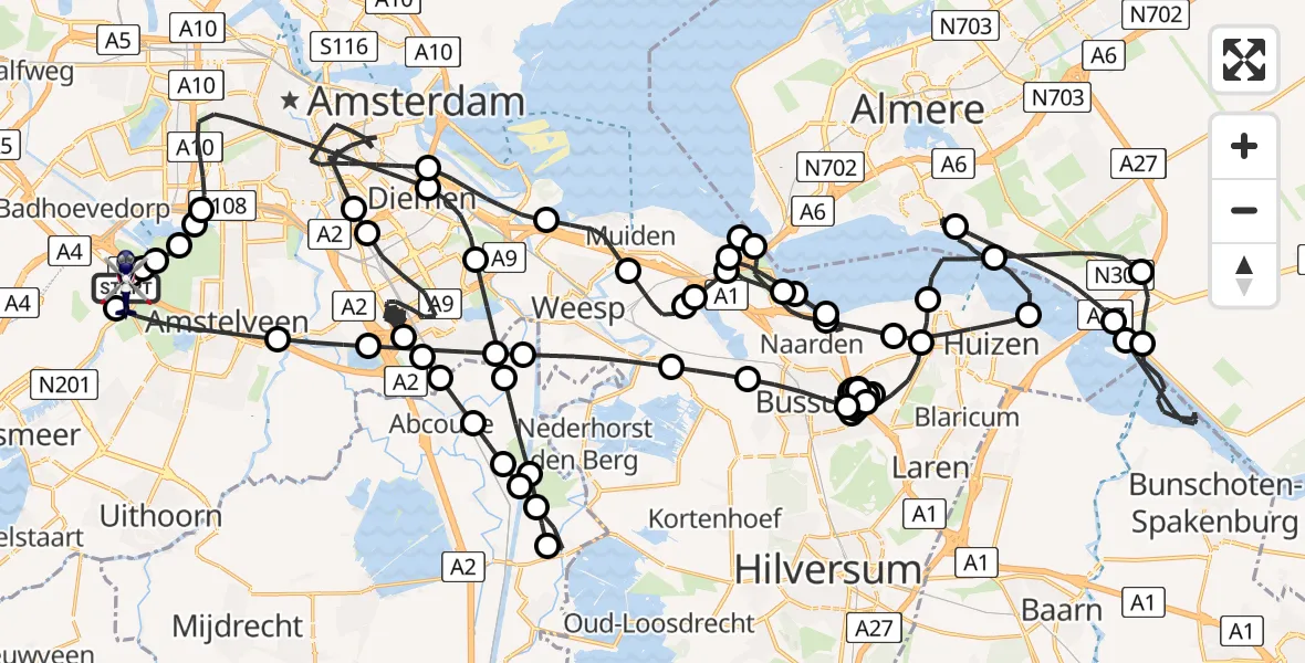 Vluchtroute Politiehelikopter Amsterdam Vliegveld Schiphol - Amsterdam Vliegveld Schiphol, 29 april 2026, 18:32