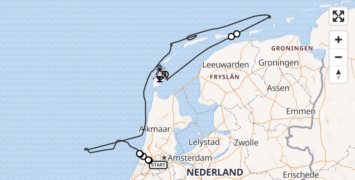 Vluchtroute Politiehelikopter Amsterdam Vliegveld Schiphol - Texel International Airport, 30 april 2026, 06:15