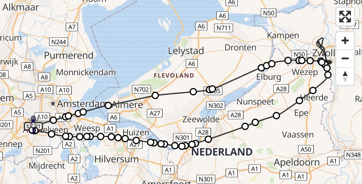 Vluchtroute Politiehelikopter Amsterdam Vliegveld Schiphol - Amsterdam Vliegveld Schiphol, 30 april 2026, 07:28