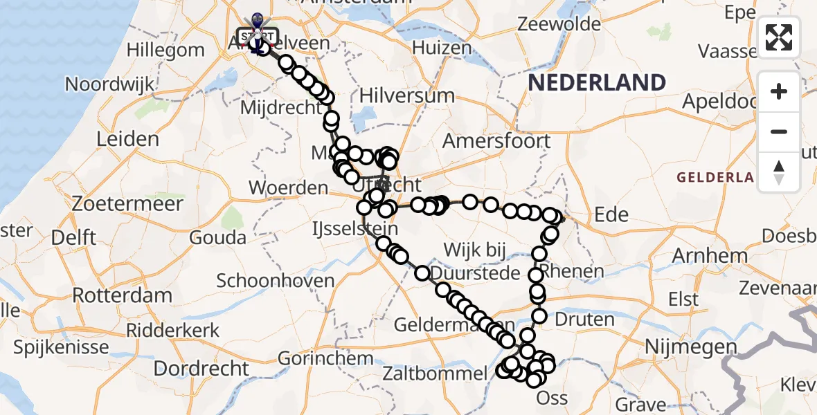 Vluchtroute Politiehelikopter Amsterdam Vliegveld Schiphol - Amsterdam Vliegveld Schiphol, 30 april 2026, 14:08