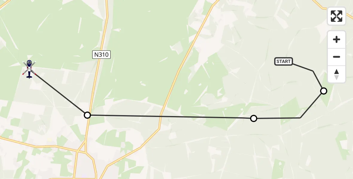 Vluchtroute Politiehelikopter van Vierhouten naar Elspeet