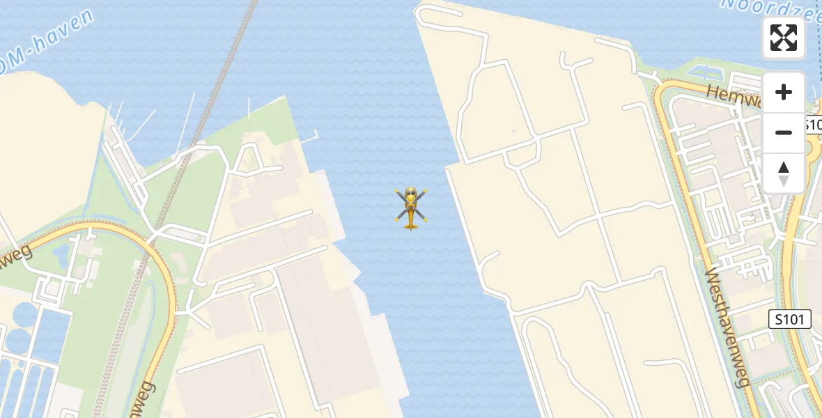 Vluchtroute Traumahelikopter van Amsterdam naar Amsterdam