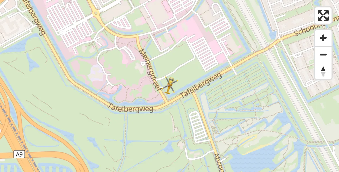 Vluchtroute Traumahelikopter van Amsterdam UMC Helipad naar Amsterdam UMC Helipad