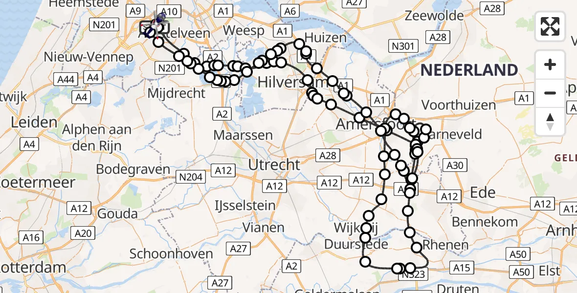 Vluchtroute Politiehelikopter Amsterdam Vliegveld Schiphol - Amsterdam Vliegveld Schiphol, 06 mei 2026, 11:06