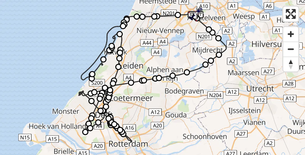 Vluchtroute Politiehelikopter Amsterdam Vliegveld Schiphol - Amsterdam Vliegveld Schiphol, 06 mei 2026, 16:34