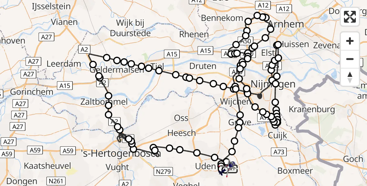 Vluchtroute Politiehelikopter Vliegbasis Volkel - Vliegbasis Volkel, 06 mei 2026, 18:04