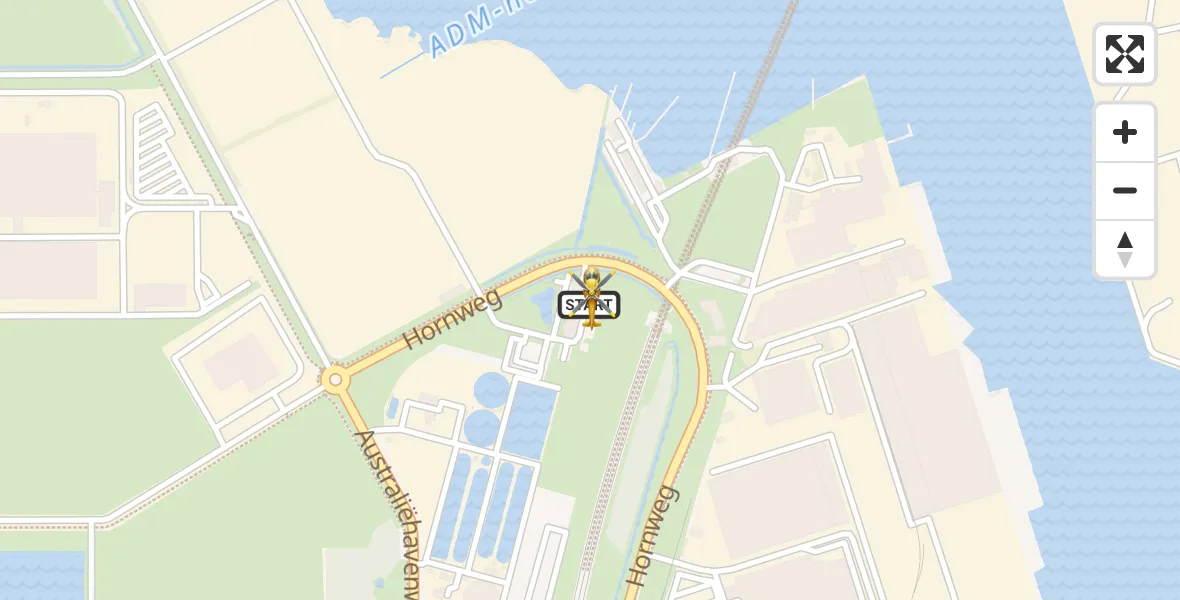 Vluchtroute Traumahelikopter van Amsterdam Heliport naar Amsterdam Heliport