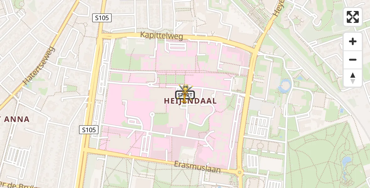 Vluchtroute Traumahelikopter van Radboud Universitair Medisch Centrum naar Radboud University Medical Center Heliport