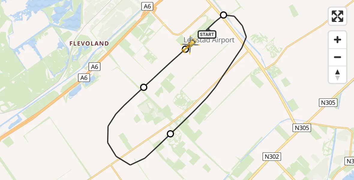 Vluchtroute Traumahelikopter Lelystad Airport - Lelystad Airport, 08 mei 2026, 11:24
