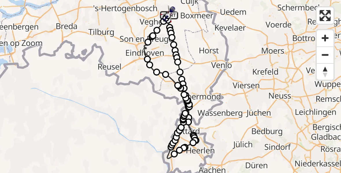Vluchtroute Politiehelikopter Vliegbasis Volkel - Vliegbasis Volkel, 08 mei 2026, 18:06