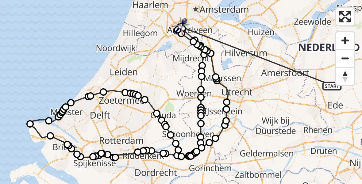 Vluchtroute Politiehelikopter Lunteren - Amsterdam Vliegveld Schiphol, 09 mei 2026, 09:30