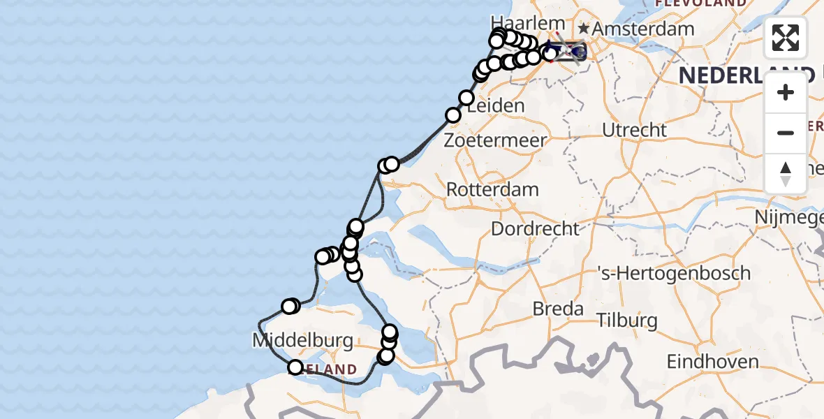 Vluchtroute Politiehelikopter Amsterdam Vliegveld Schiphol - Amsterdam Vliegveld Schiphol, 11 mei 2026, 10:37