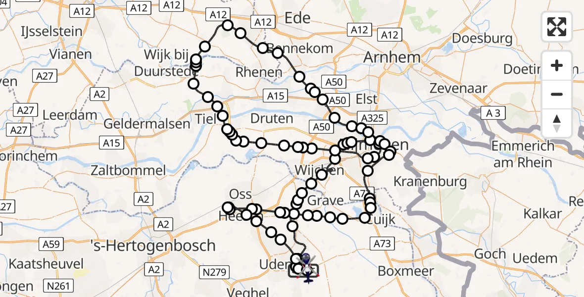 Vluchtroute Politiehelikopter Vliegbasis Volkel - Vliegbasis Volkel, 11 mei 2026, 13:57