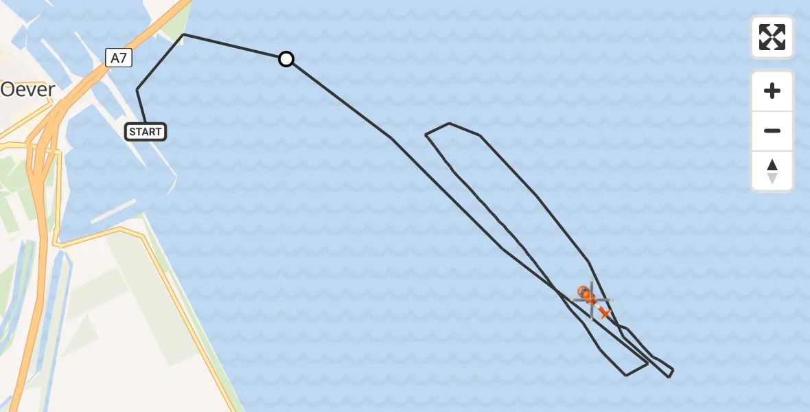 Vluchtroute Kustwachthelikopter Den Oever - IJsselmeer, 11 mei 2026, 17:52