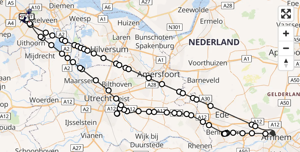 Vluchtroute Politiehelikopter Amsterdam Vliegveld Schiphol - Amsterdam Vliegveld Schiphol, 11 mei 2026, 22:39