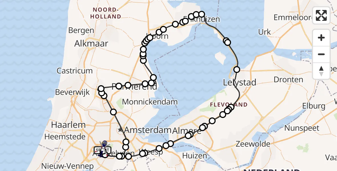 Vluchtroute Politiehelikopter Amsterdam Vliegveld Schiphol - Amsterdam Vliegveld Schiphol, 12 mei 2026, 10:34