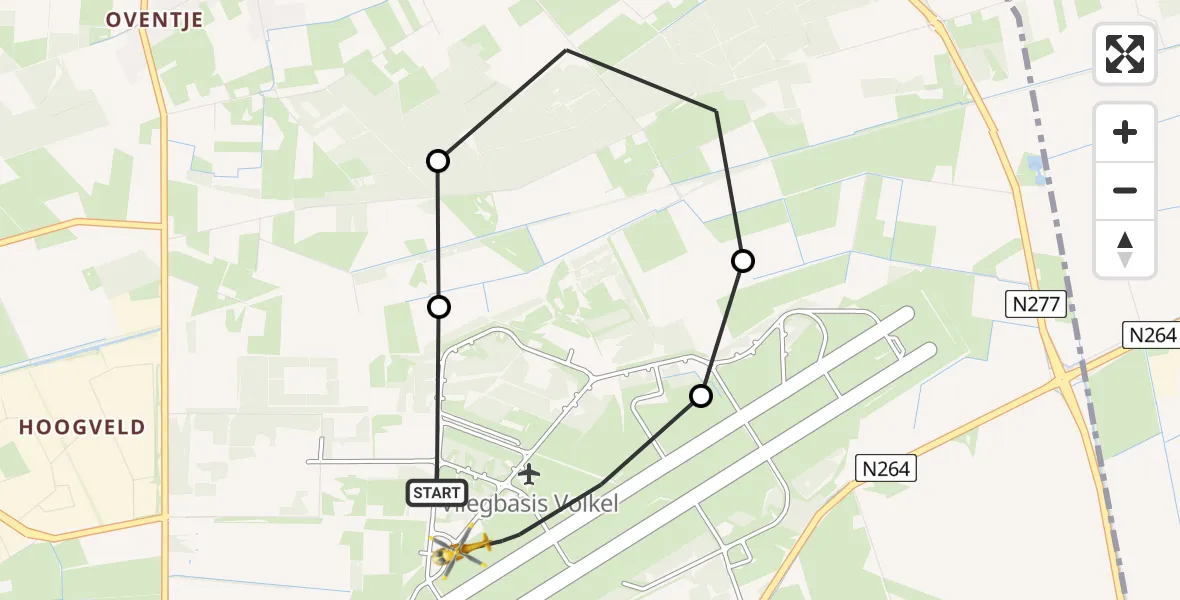 Vluchtroute Traumahelikopter Vliegbasis Volkel - Vliegbasis Volkel, 12 mei 2026, 16:07