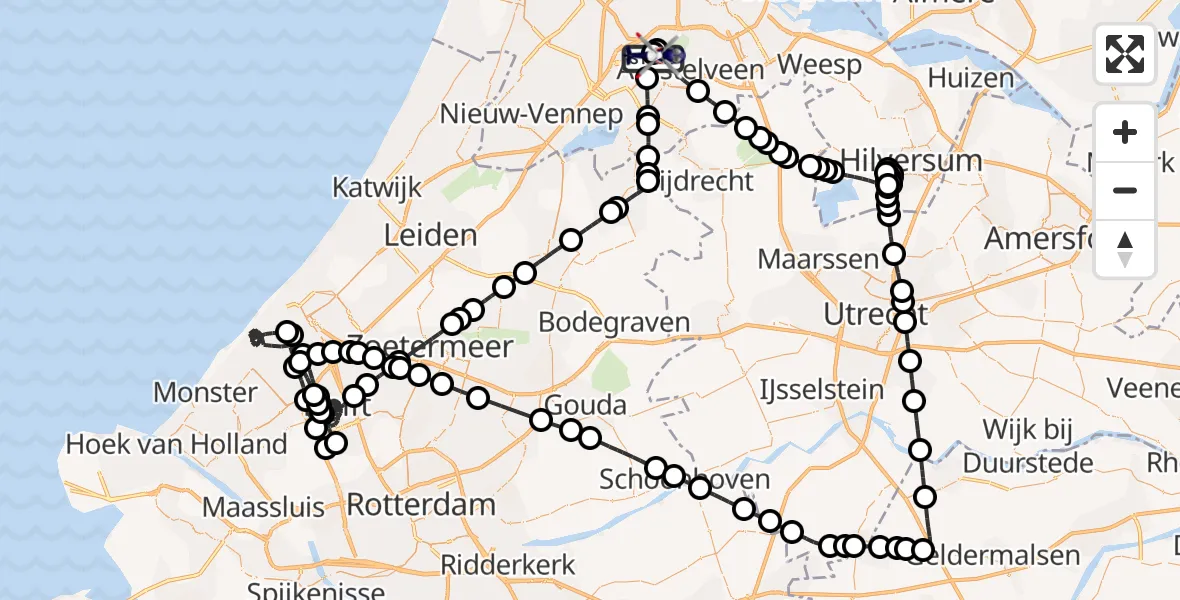 Vluchtroute Politiehelikopter Amsterdam Vliegveld Schiphol - Amsterdam Vliegveld Schiphol, 12 mei 2026, 17:29