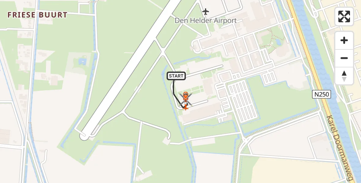 Vluchtroute Kustwachthelikopter Militair vliegveld De Kooy / Den Helder Airport - Militair vliegveld De Kooy / Den Helder Airport, 12 mei 2026, 21:37