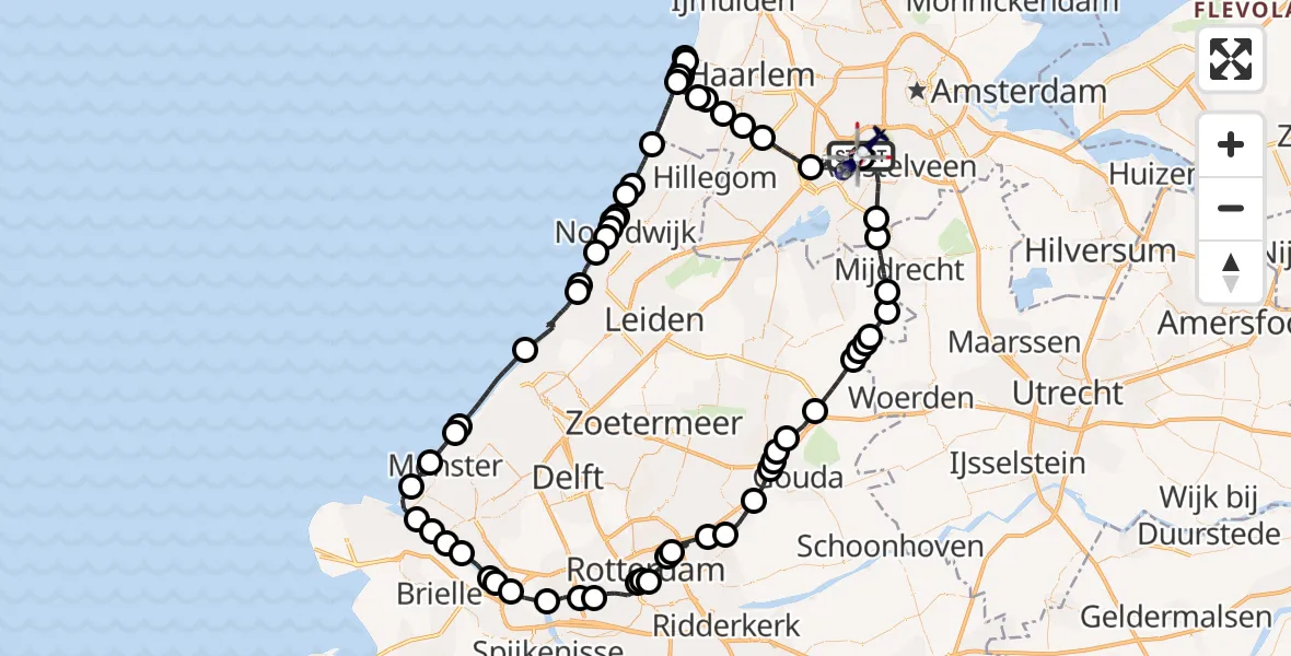 Vluchtroute Politiehelikopter Amsterdam Vliegveld Schiphol - Amsterdam Vliegveld Schiphol, 13 mei 2026, 12:14
