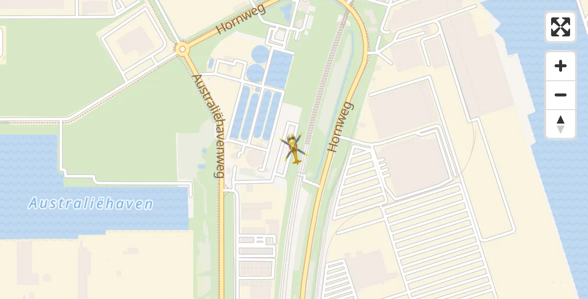Vluchtroute Traumahelikopter Amsterdam Heliport - Amsterdam Heliport, 14 mei 2026, 05:29