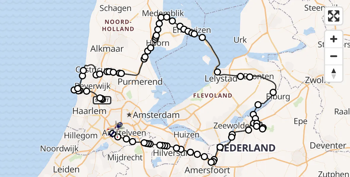 Vluchtroute Politiehelikopter Velsen-Zuid - Amsterdam Vliegveld Schiphol, 14 mei 2026, 09:22