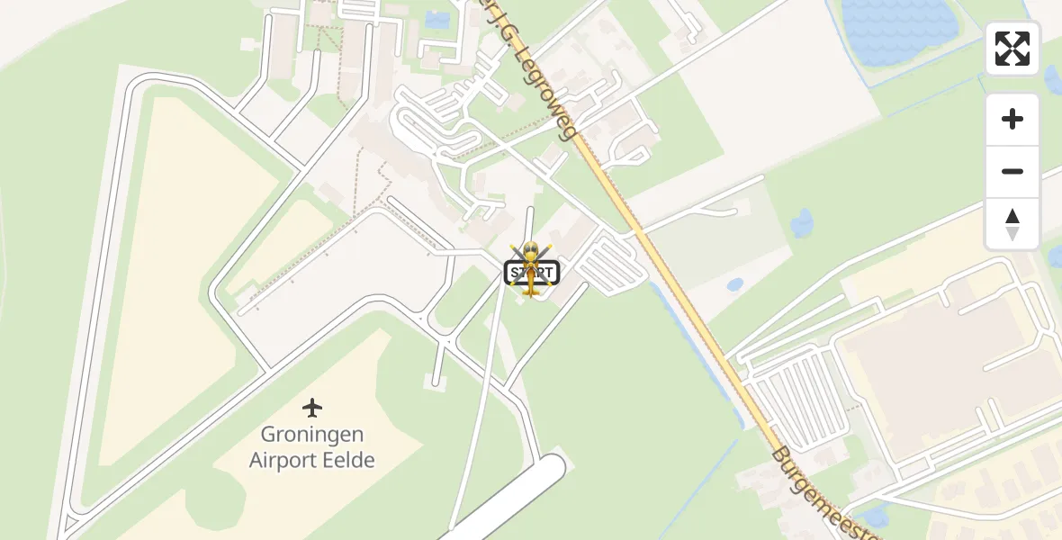 Vluchtroute Traumahelikopter Groningen Airport Eelde - Groningen Airport Eelde, 14 mei 2026, 11:41