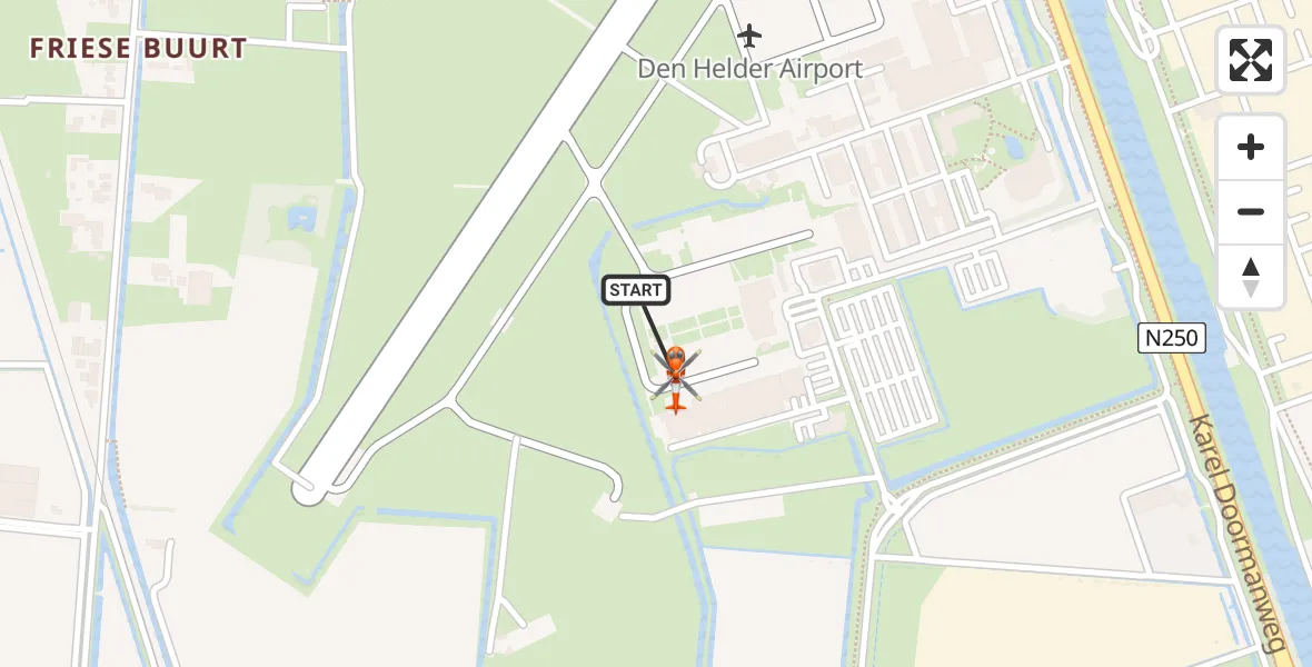 Vluchtroute Kustwachthelikopter Militair vliegveld De Kooy / Den Helder Airport - Militair vliegveld De Kooy / Den Helder Airport, 14 mei 2026, 12:23