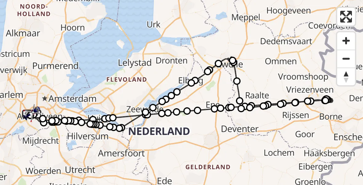 Vluchtroute Politiehelikopter Amsterdam Vliegveld Schiphol - Amsterdam Vliegveld Schiphol, 14 mei 2026, 13:27