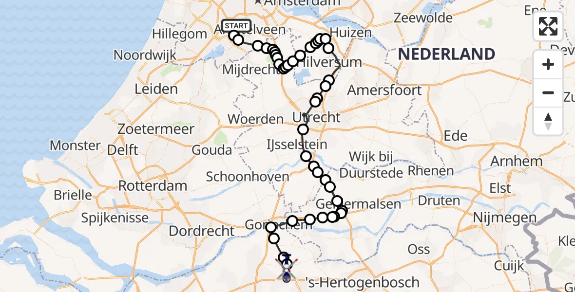 Vluchtroute Politiehelikopter Amsterdam Vliegveld Schiphol - Meeuwen, 14 mei 2026, 18:32