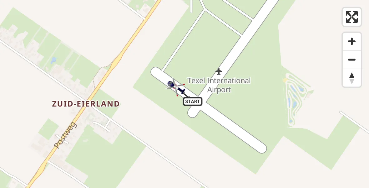 Vluchtroute Politiehelikopter Texel International Airport - Texel International Airport, 15 mei 2026, 10:23