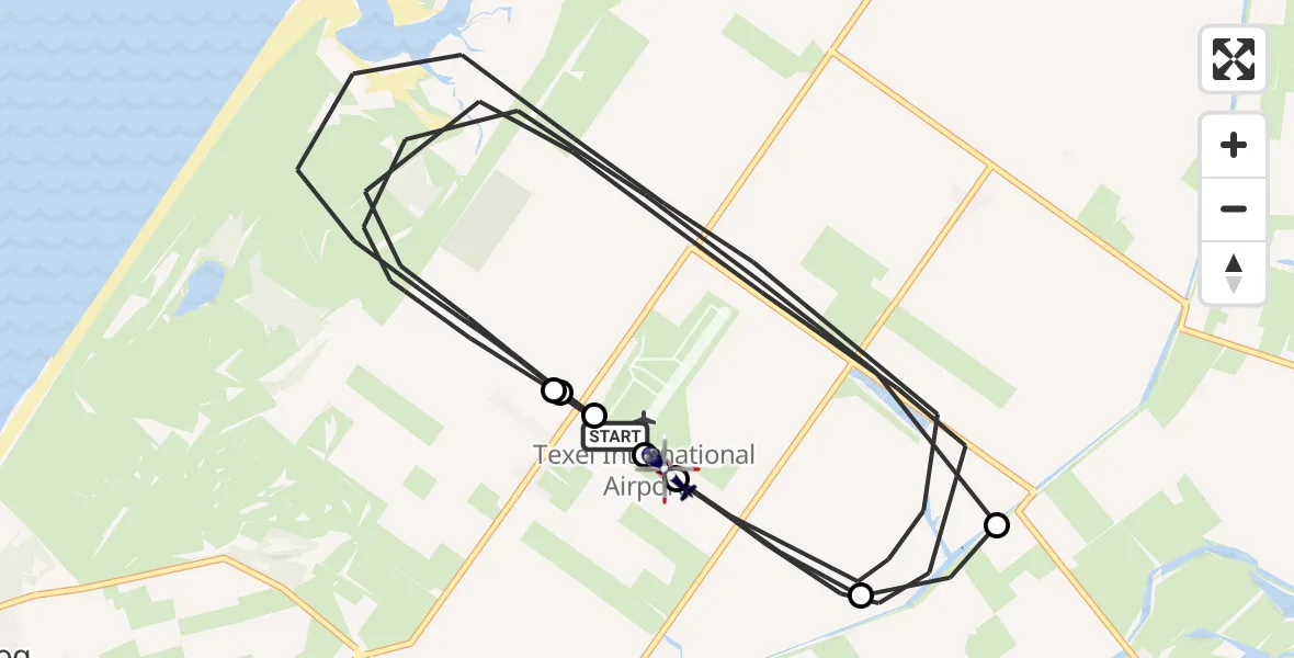 Vluchtroute Politiehelikopter Texel International Airport - Texel International Airport, 15 mei 2026, 10:25