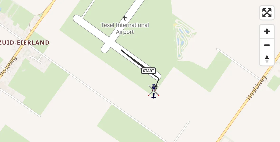 Vluchtroute Politiehelikopter Texel International Airport - Texel International Airport, 15 mei 2026, 10:47