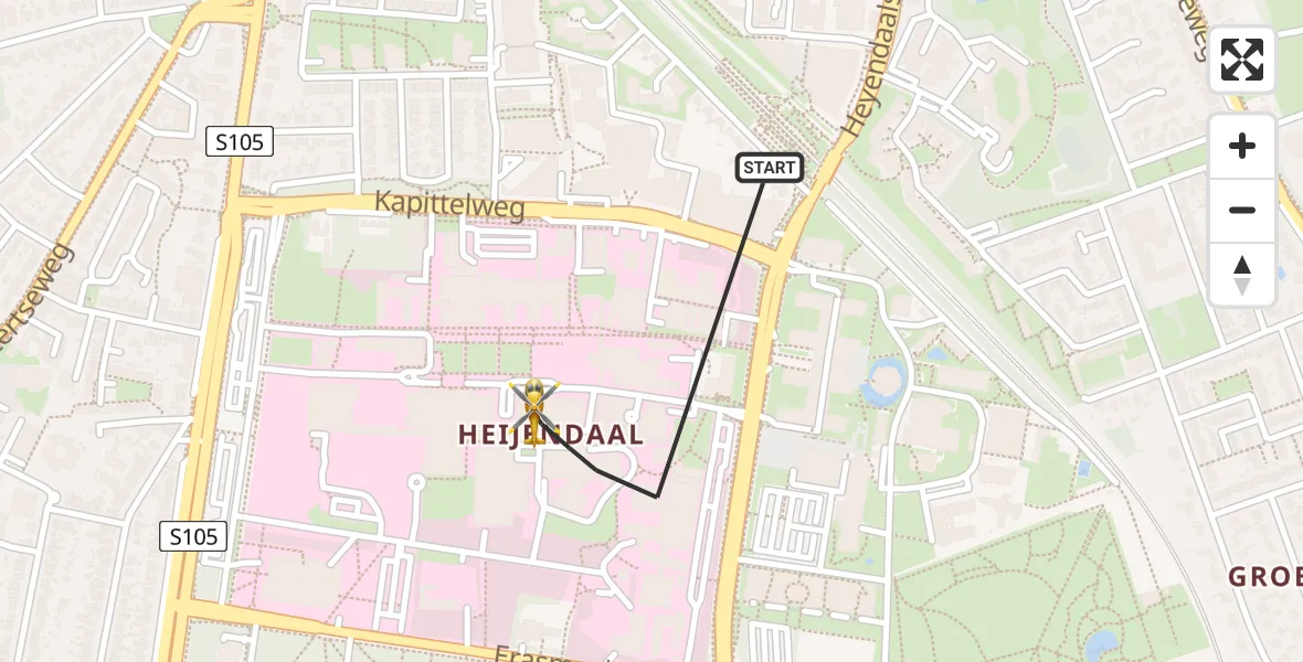 Vluchtroute Traumahelikopter Radboud University Medical Center Heliport - Radboud University Medical Center Heliport, 15 mei 2026, 12:11