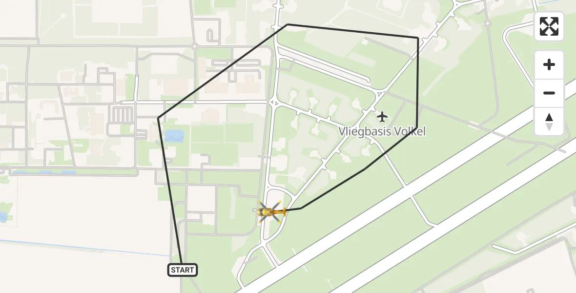 Vluchtroute Traumahelikopter Vliegbasis Volkel - Vliegbasis Volkel, 16 mei 2026, 11:00