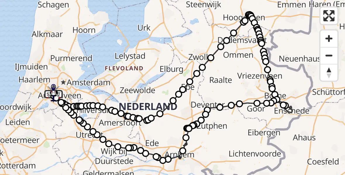 Vluchtroute Politiehelikopter Amsterdam Vliegveld Schiphol - Amsterdam Vliegveld Schiphol, 16 mei 2026, 17:05