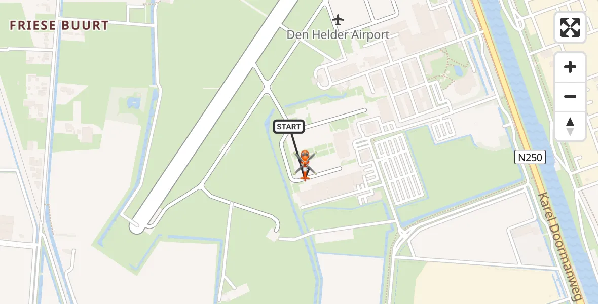 Vluchtroute Kustwachthelikopter Militair vliegveld De Kooy / Den Helder Airport - Militair vliegveld De Kooy / Den Helder Airport, 17 mei 2026, 07:11