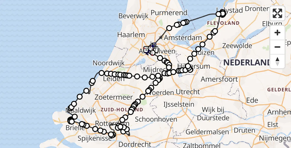 Vluchtroute Politiehelikopter Amsterdam Vliegveld Schiphol - Amsterdam Vliegveld Schiphol, 17 mei 2026, 09:58