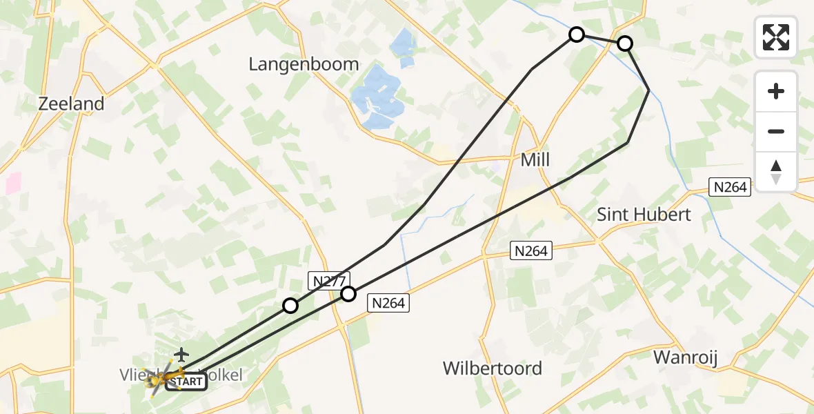 Vluchtroute Traumahelikopter Vliegbasis Volkel - Vliegbasis Volkel, 17 mei 2026, 16:55